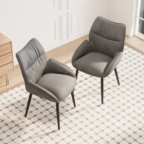 Velvet Upholstered Dining Chairs (Set of 2)