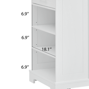 Fluted Storage Kitchen Island (48'')
