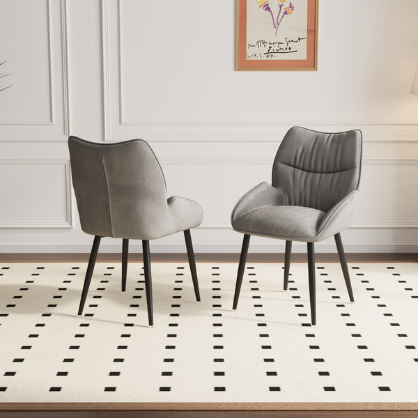 Velvet Upholstered Dining Chairs (Set of 2)