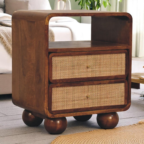 2-Drawer Solid Wood Nightstand (13'')