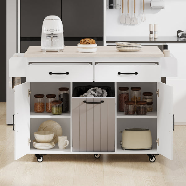Multifunctional Rolling Kitchen Island (51'')