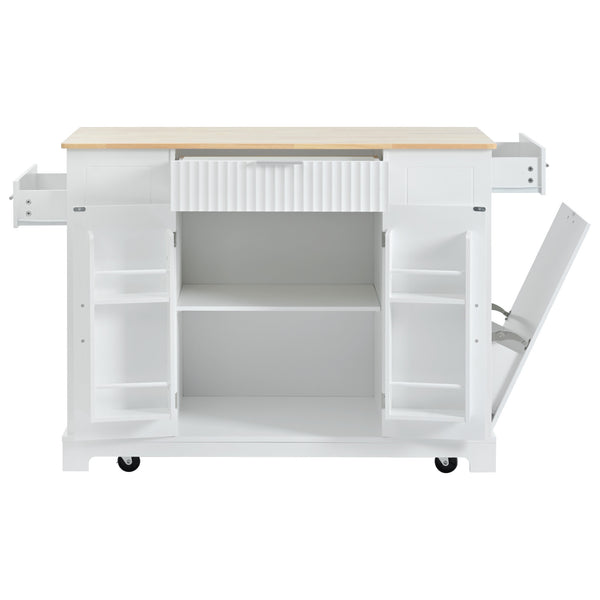 Fluted Storage Kitchen Island (48'')