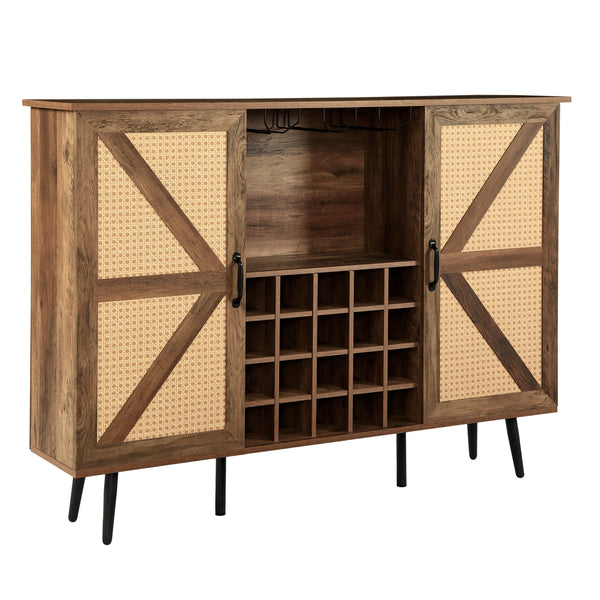 Rustic 2-Door Bar Cabinet (55'')